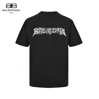 Camiseta Balenciaga con logo desgastado en negro