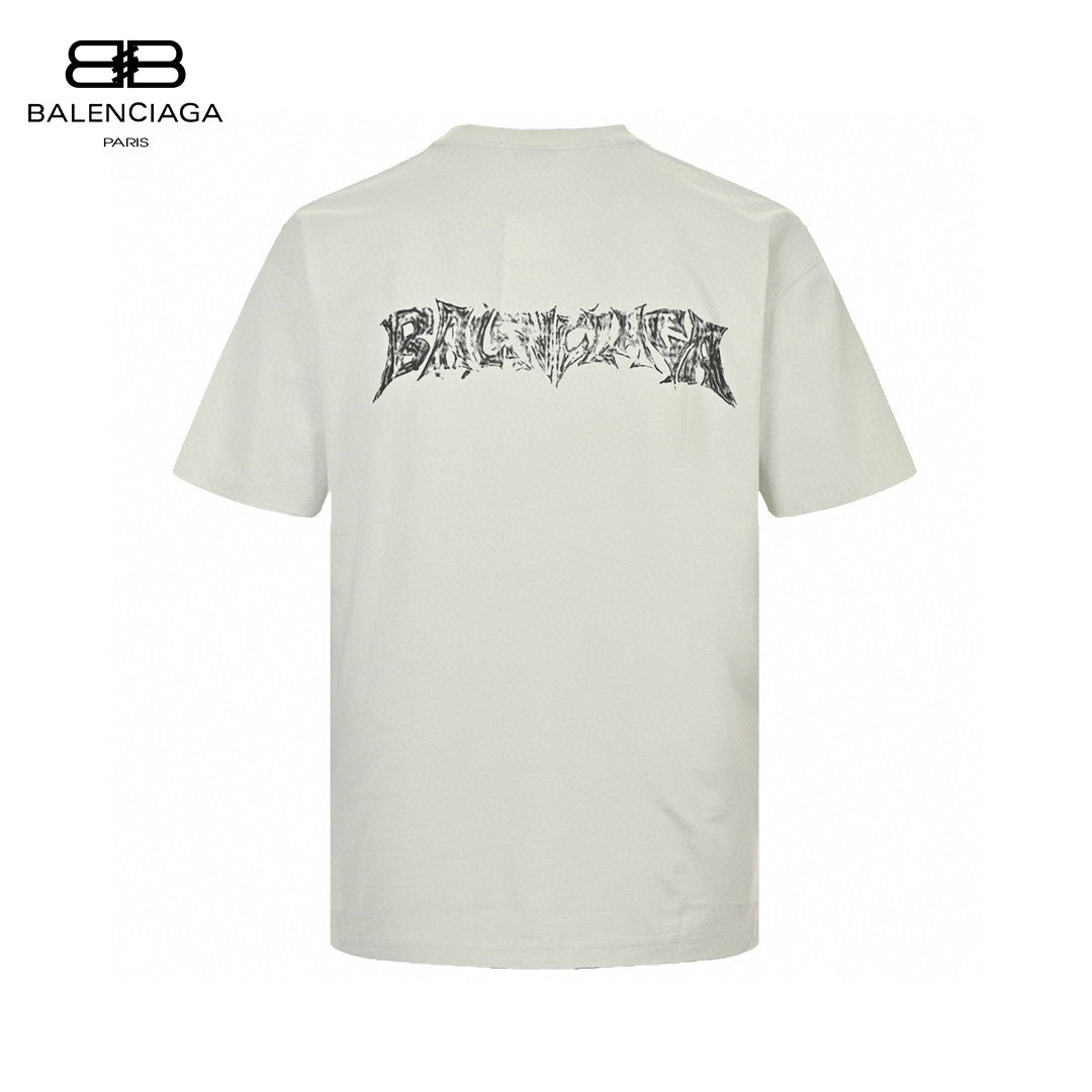 Camiseta Balenciaga con logo desgastado en blanco