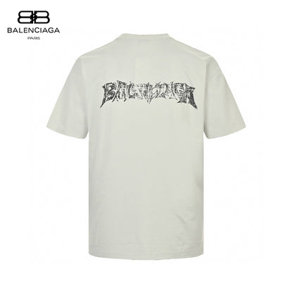 Camiseta Balenciaga con logo desgastado en blanco