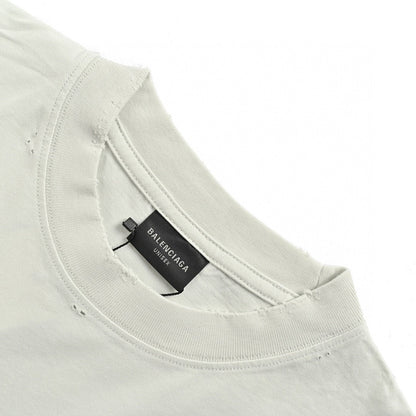 Camiseta Balenciaga con logo desgastado en blanco