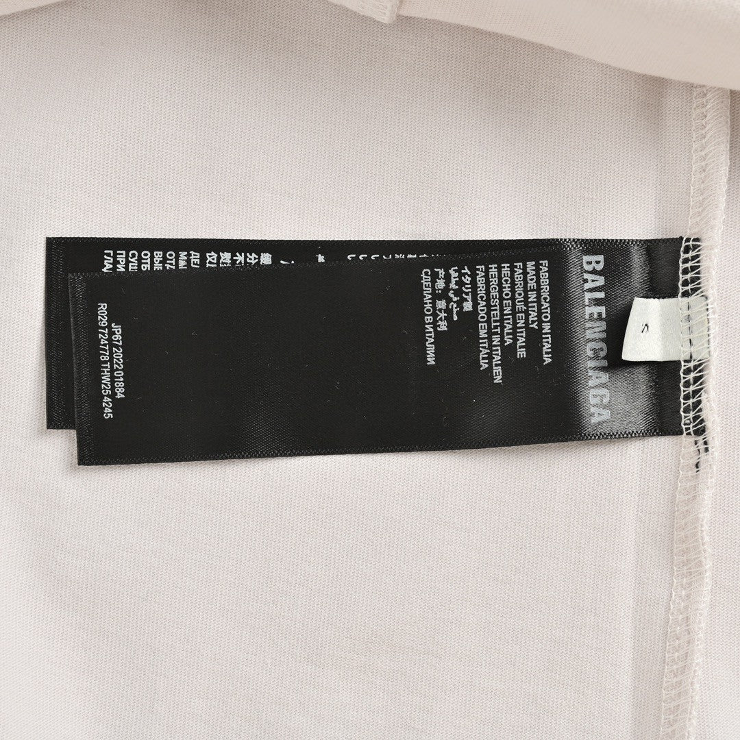 Camiseta Balenciaga con logo desgastado en blanco