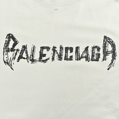Camiseta Balenciaga con logo desgastado en blanco