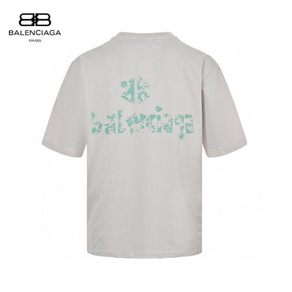Camiseta Balenciaga con logo desgastado en blanco