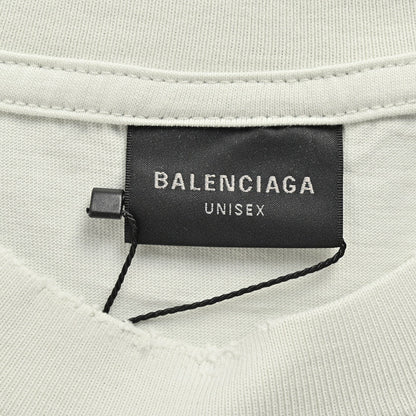 Camiseta Balenciaga con logo desgastado en blanco