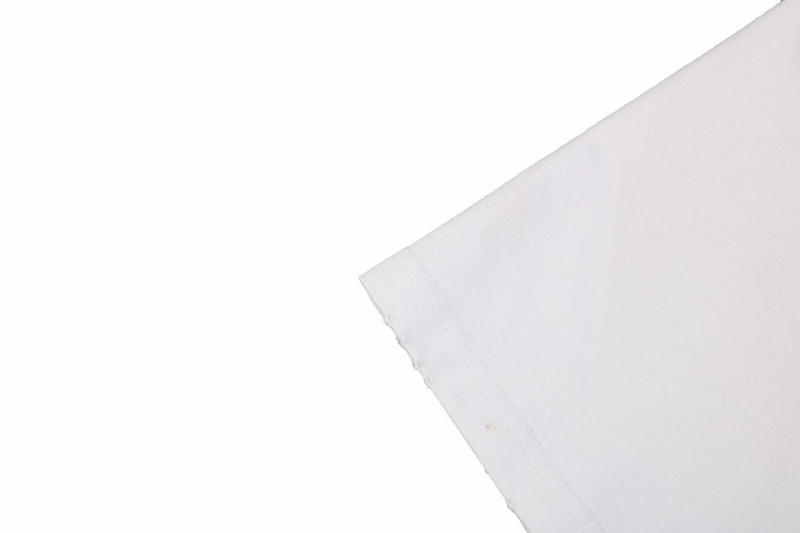 Camiseta Balenciaga con logo desgastado, blanca y gris