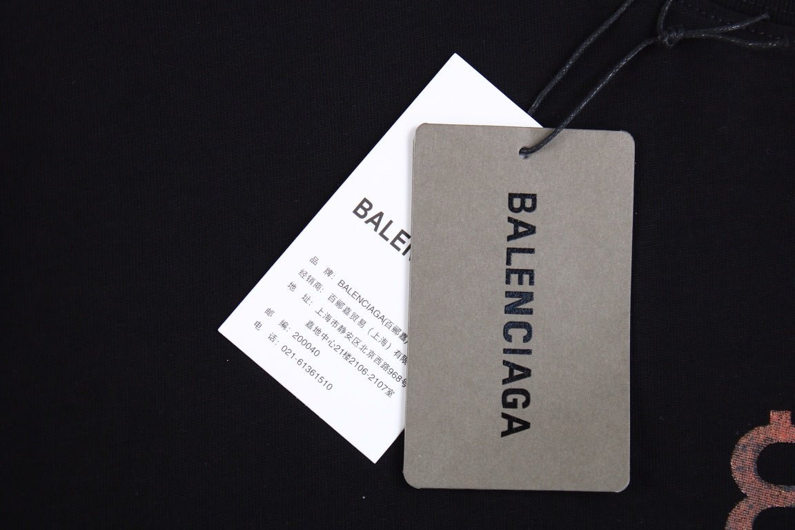 BALENCIAGA Double B Logo T-shirt - Black Unisex Streetwear Limited Edition - The BALENCIAGA DOUBLE B LOGO T-SHIRT BLACK - REPLICA delivers luxury minimalism with a bold