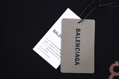 BALENCIAGA Double B Logo T-shirt - Black Unisex Streetwear Limited Edition - The BALENCIAGA DOUBLE B LOGO T-SHIRT BLACK - REPLICA delivers luxury minimalism with a bold