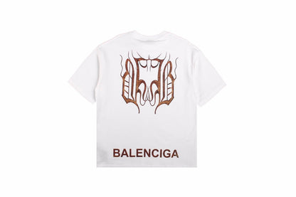 BALENCIAGA Double B Logo T-shirt - White Unisex Streetwear Limited Edition - The BALENCIAGA DOUBLE B LOGO T-SHIRT WHITE - REPLICA embodies luxury minimalism with a sleek