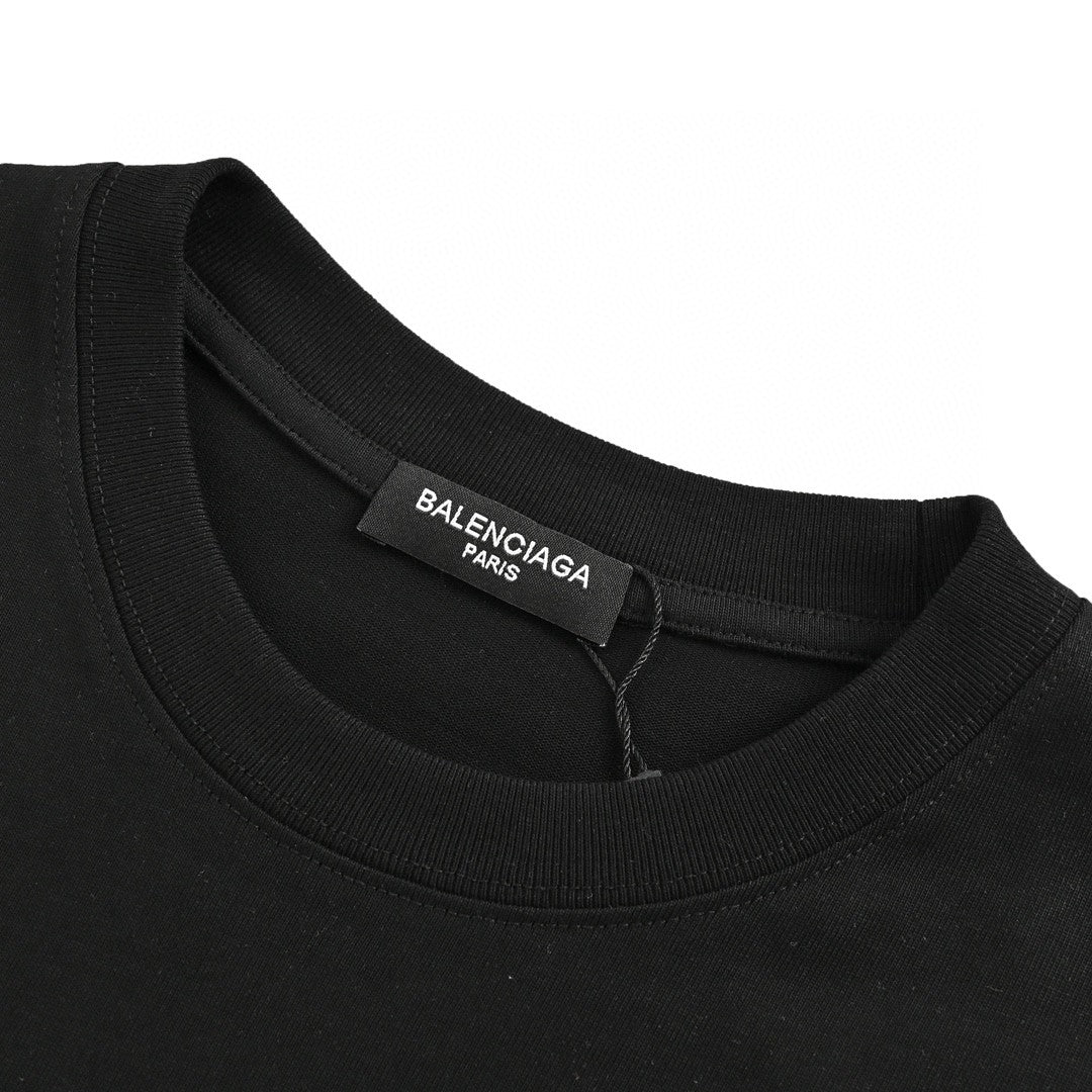 Balenciaga Dripping Bb Logo T-shirt (black) Unisex Streetwear Limited Edition - The Balenciaga Dripping BB Logo T-Shirt in black is a bold and stylish piece that