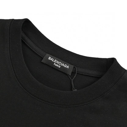 Balenciaga Dripping Bb Logo T-shirt (black) Unisex Streetwear Limited Edition - The Balenciaga Dripping BB Logo T-Shirt in black is a bold and stylish piece that