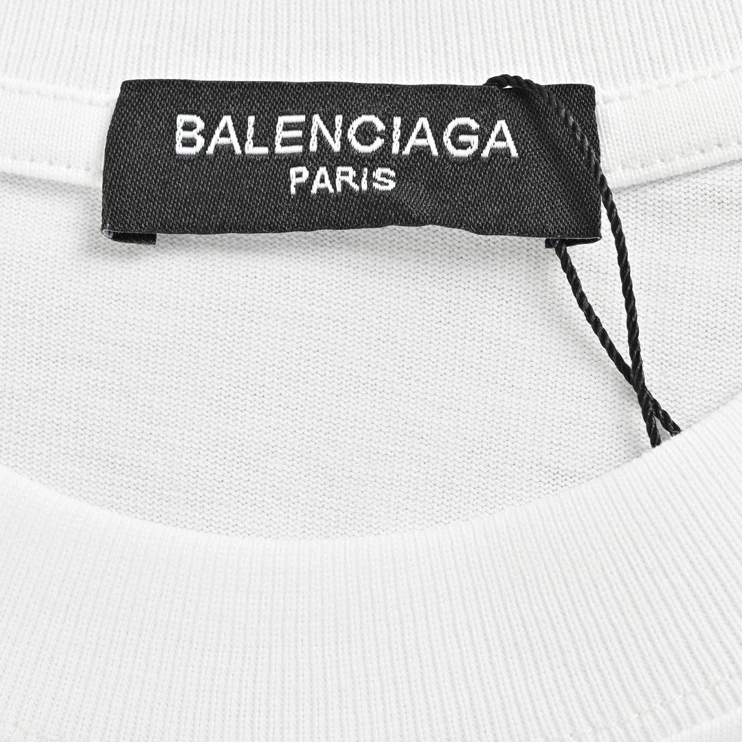 Camiseta Balenciaga con logo BB goteando (blanca)