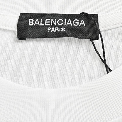 Camiseta Balenciaga con logo BB goteando (blanca)