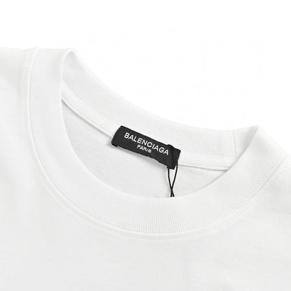 Balenciaga Dripping Bb Logo T-shirt (white) Unisex Streetwear Limited Edition - The Balenciaga Dripping BB Logo T-Shirt in white is a statement piece that combines simplicity