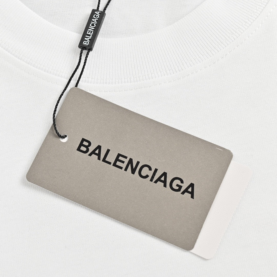 Camiseta Balenciaga con logo BB goteando (blanca)