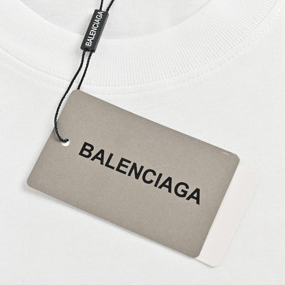 Camiseta Balenciaga con logo BB goteando (blanca)