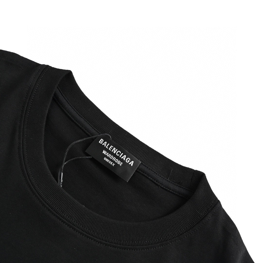 Balenciaga Embroidered Patch Logo T-shirt (black) Unisex Streetwear Limited Edition - The Balenciaga Embroidered Patch Logo T-Shirt in black brings a modern twist to classic streetwear.