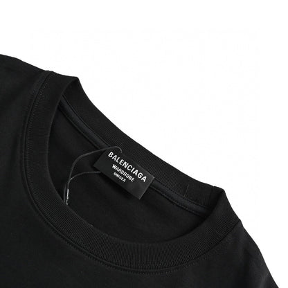 Balenciaga Embroidered Patch Logo T-shirt (black) Unisex Streetwear Limited Edition - The Balenciaga Embroidered Patch Logo T-Shirt in black brings a modern twist to classic streetwear.