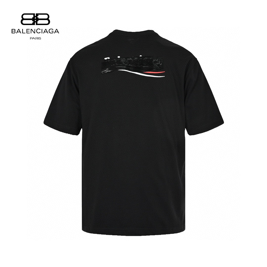 Balenciaga Embroidered Patch Logo T-shirt (black) Unisex Streetwear Limited Edition - The Balenciaga Embroidered Patch Logo T-Shirt in black brings a modern twist to classic streetwear.