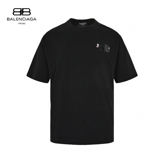 Balenciaga Embroidered Patch Logo T-shirt (black) Unisex Streetwear Limited Edition - The Balenciaga Embroidered Patch Logo T-Shirt in black brings a modern twist to classic streetwear.