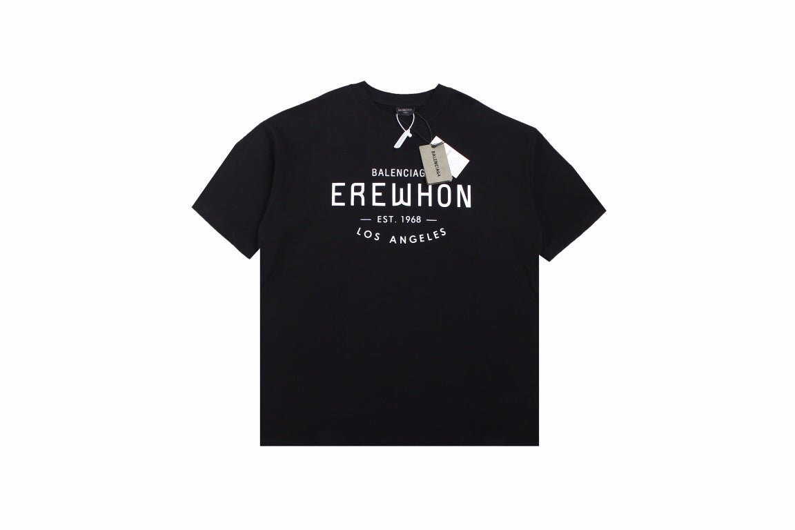 Balenciaga Erewhon T-shirt (black) Unisex Streetwear Limited Edition - <span>Black t-shirt featuring the text 'Balenciaga Erewhon Est. 1968 Los Angeles' on the front. Crafted