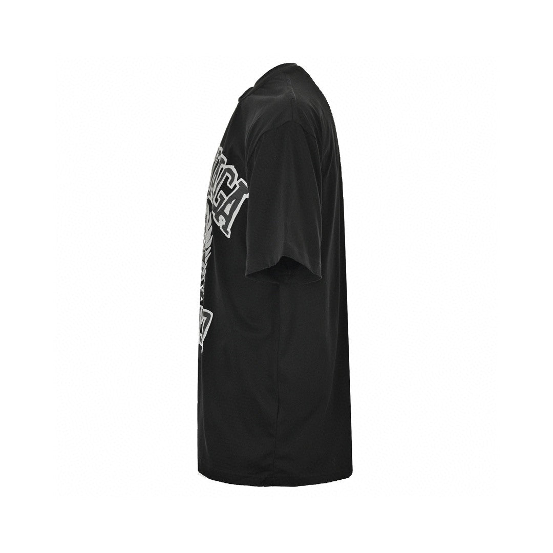 Balenciaga Est. 1917 Crest T-shirt (black) Unisex Streetwear Limited Edition - This black Balenciaga T-shirt features a bold, collegiate-inspired design with the brand name and establishment