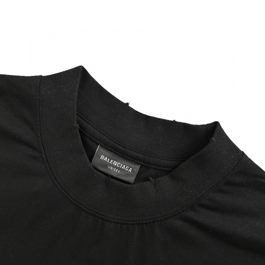 Balenciaga Est. 1917 Crest T-shirt (black) Unisex Streetwear Limited Edition - This black Balenciaga T-shirt features a bold, collegiate-inspired design with the brand name and establishment