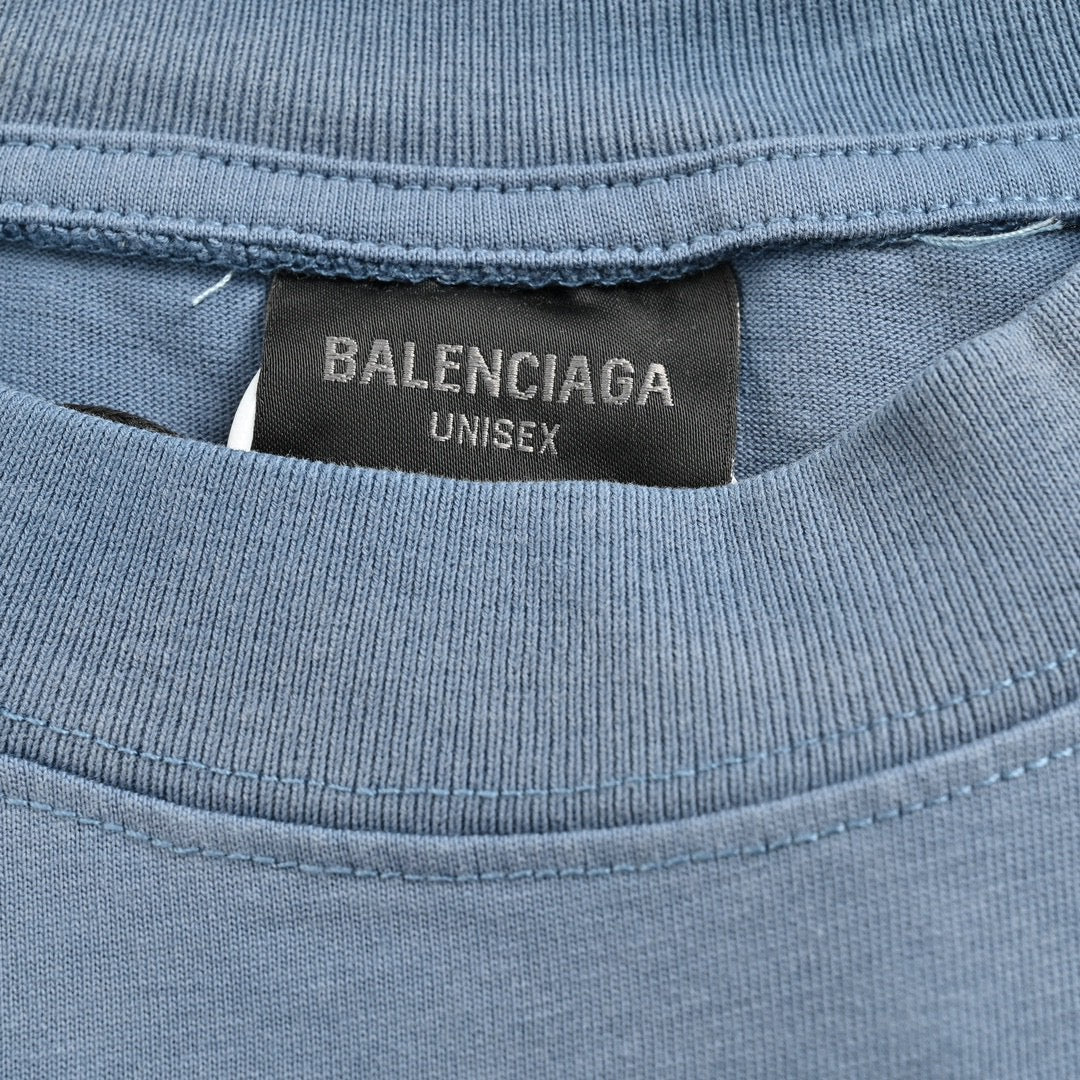Camiseta Balenciaga con logo de llama (azul)
