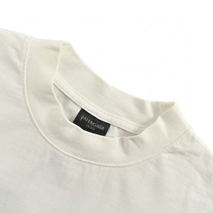 Balenciaga Fringe Hem T-shirt - White Unisex Streetwear Limited Edition - This Balenciaga t-shirt features a subtle logo on the chest and a distinctive fringe hem.
