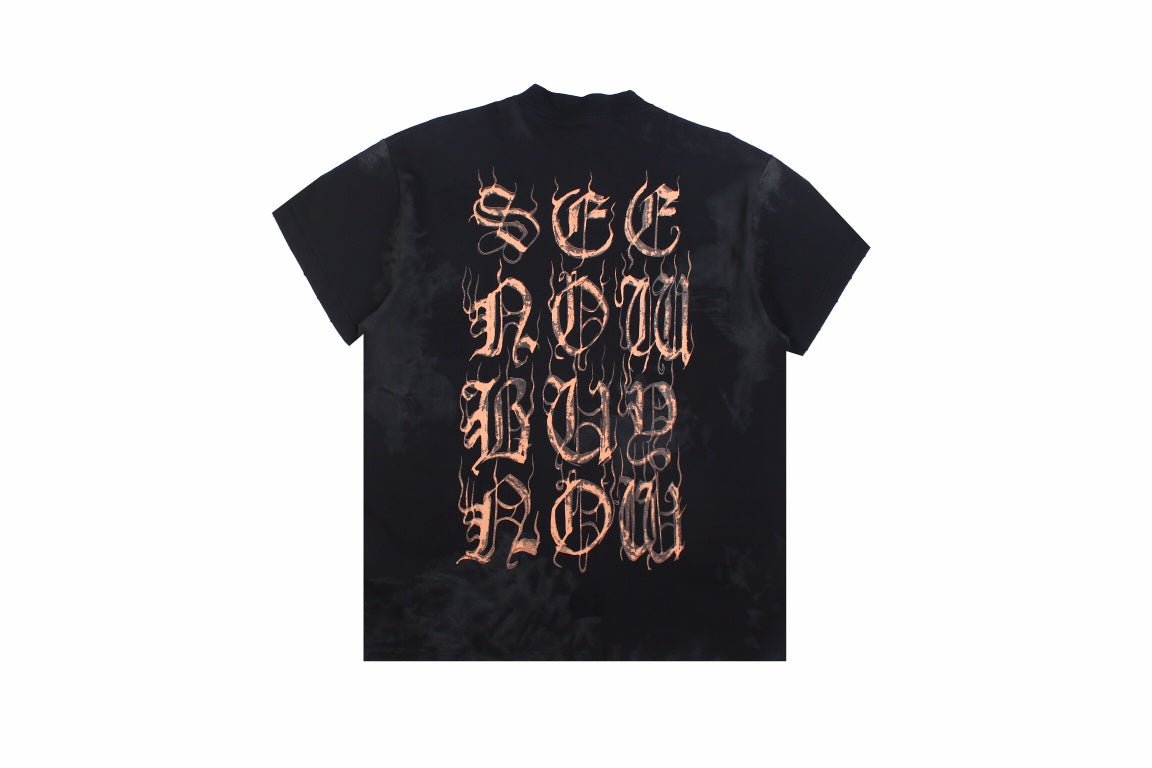 BALENCIAGA Gothic Logo T-shirt - Black Unisex Streetwear Limited Edition - The BALENCIAGA GOTHIC LOGO T-SHIRT BLACK - REPLICA fuses luxury streetwear with bold gothic aesthetics