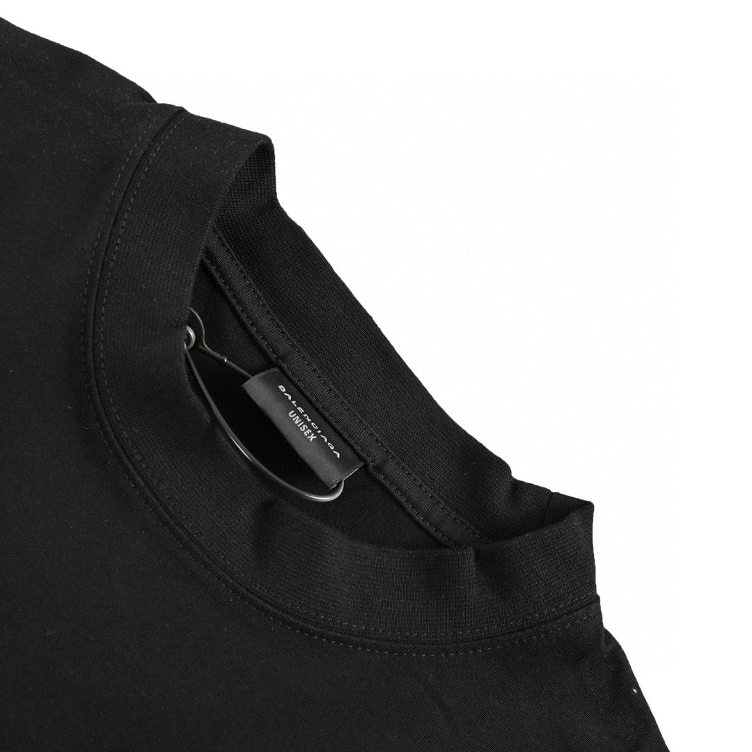 Balenciaga Gothic Logo T-shirt (black) Unisex Streetwear Limited Edition - This black Balenciaga T-shirt features a striking red gothic logo prominently displayed on the front