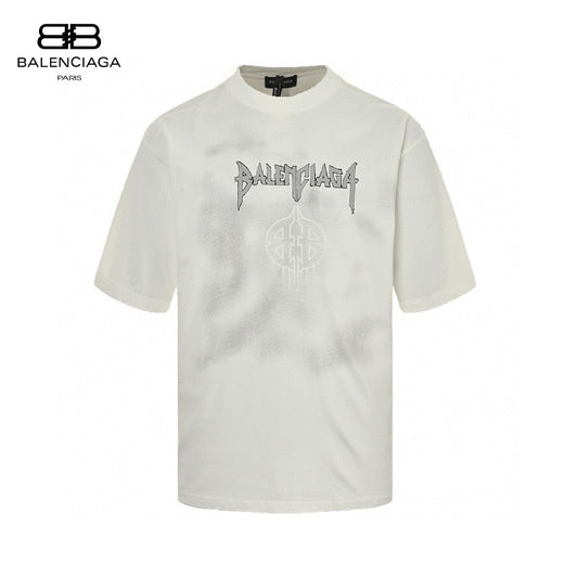 Balenciaga Gothic Logo T-shirt (white) Unisex Streetwear Limited Edition - The Balenciaga Gothic Logo T-Shirt in white is a bold and contemporary piece that combines