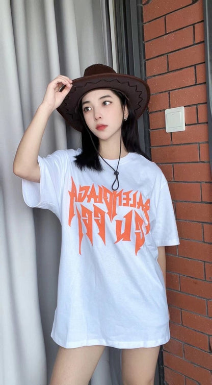 Camiseta Balenciaga Gothic Logo - Blanca