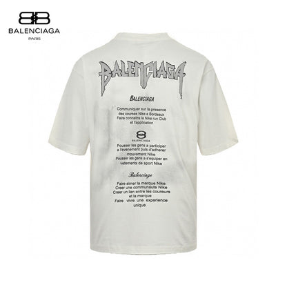 Balenciaga Gothic Logo T-shirt (white) Unisex Streetwear Limited Edition - The Balenciaga Gothic Logo T-Shirt in white is a bold and contemporary piece that combines