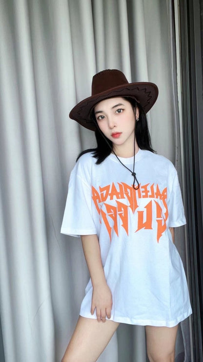 Camiseta Balenciaga Gothic Logo - Blanca