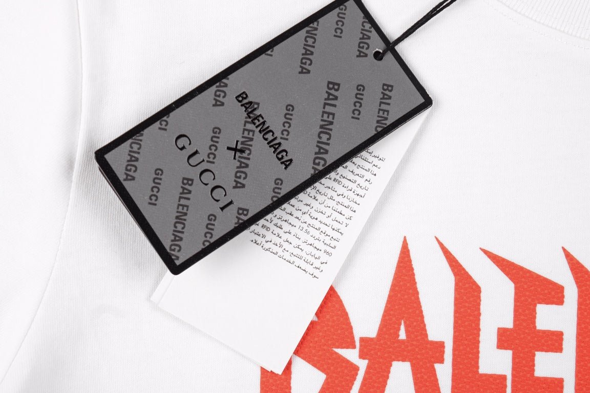 Camiseta Balenciaga Gothic Logo - Blanca