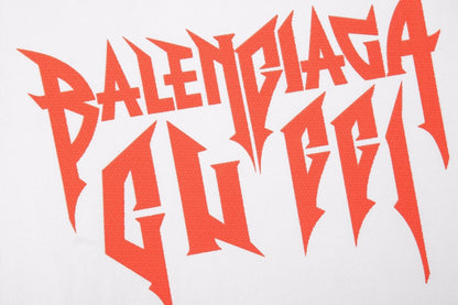 Balenciaga Gothic Logo T-shirt - - White Unisex Streetwear Limited Edition - This white Balenciaga t-shirt features the same striking gothic font seen in its black counterpart,