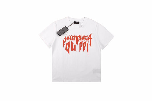 Balenciaga Gothic Logo T-shirt - - White Unisex Streetwear Limited Edition - This white Balenciaga t-shirt features the same striking gothic font seen in its black counterpart,