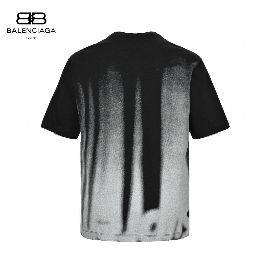 Balenciaga Gradient Stripe T-shirt - Black Unisex Streetwear Limited Edition - This Balenciaga t-shirt features a striking gradient design with vertical black and gray stripes. Made