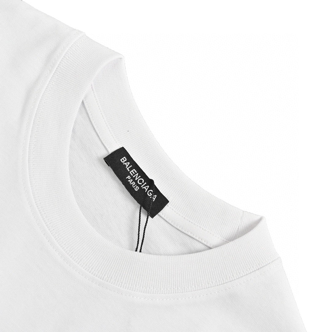 Balenciaga Gradient Stripe T-shirt - Black Unisex Streetwear Limited Edition - This Balenciaga t-shirt features a unique gradient design with vertical black and white stripes. Made