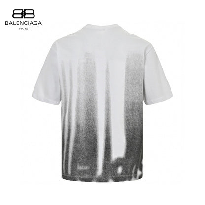 Balenciaga Gradient Stripe T-shirt - Black Unisex Streetwear Limited Edition - This Balenciaga t-shirt features a unique gradient design with vertical black and white stripes. Made