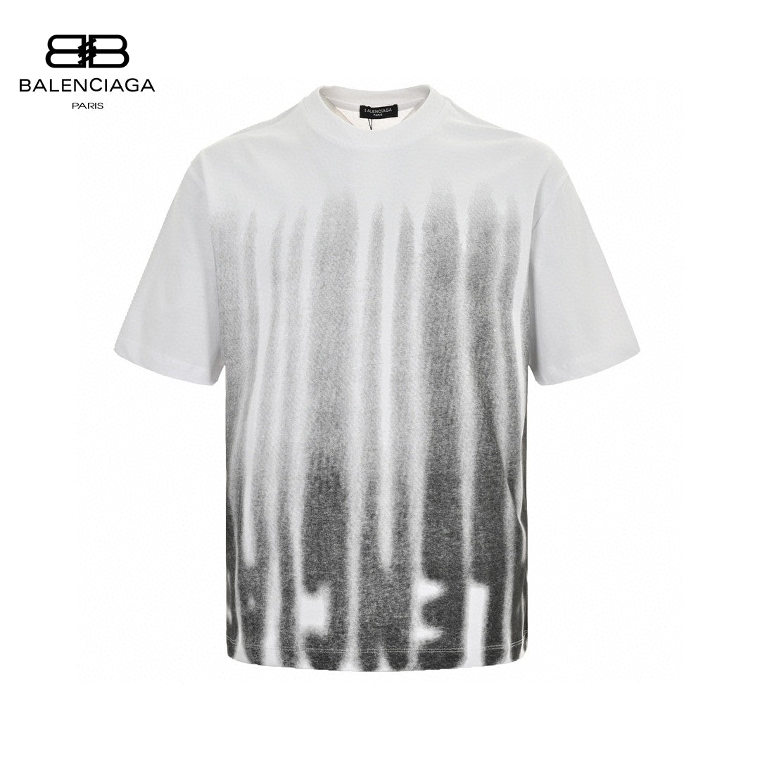 Balenciaga Gradient Stripe T-shirt - Black Unisex Streetwear Limited Edition - This Balenciaga t-shirt features a unique gradient design with vertical black and white stripes. Made
