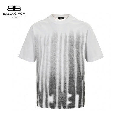 Balenciaga Gradient Stripe T-shirt - Black Unisex Streetwear Limited Edition - This Balenciaga t-shirt features a unique gradient design with vertical black and white stripes. Made