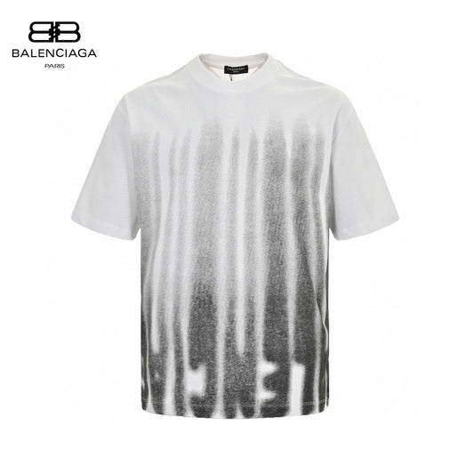 Balenciaga Gradient Stripe T-shirt - Black Unisex Streetwear Limited Edition - This Balenciaga t-shirt features a unique gradient design with vertical black and white stripes. Made