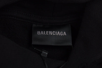 SUDADERA CON CAPUCHA BALENCIAGA CON LOGOTIPO DE GRAFFITI, NEGRA