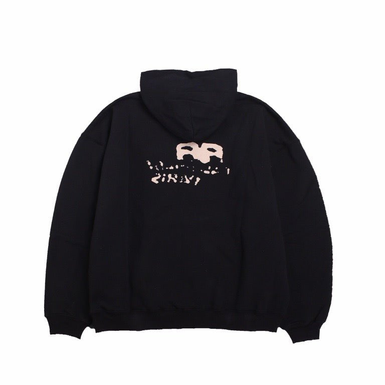 BALENCIAGA Graffiti Logo Hoodie - Black Unisex Streetwear Limited Edition