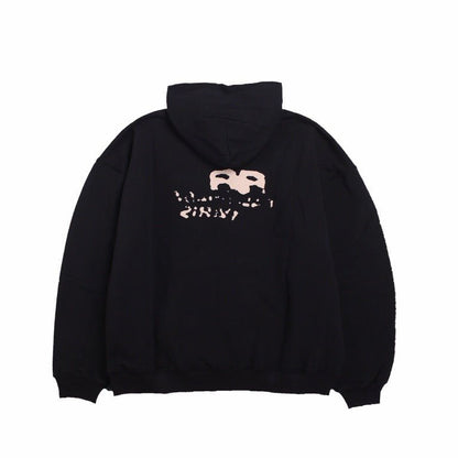 BALENCIAGA Graffiti Logo Hoodie - Black Unisex Streetwear Limited Edition
