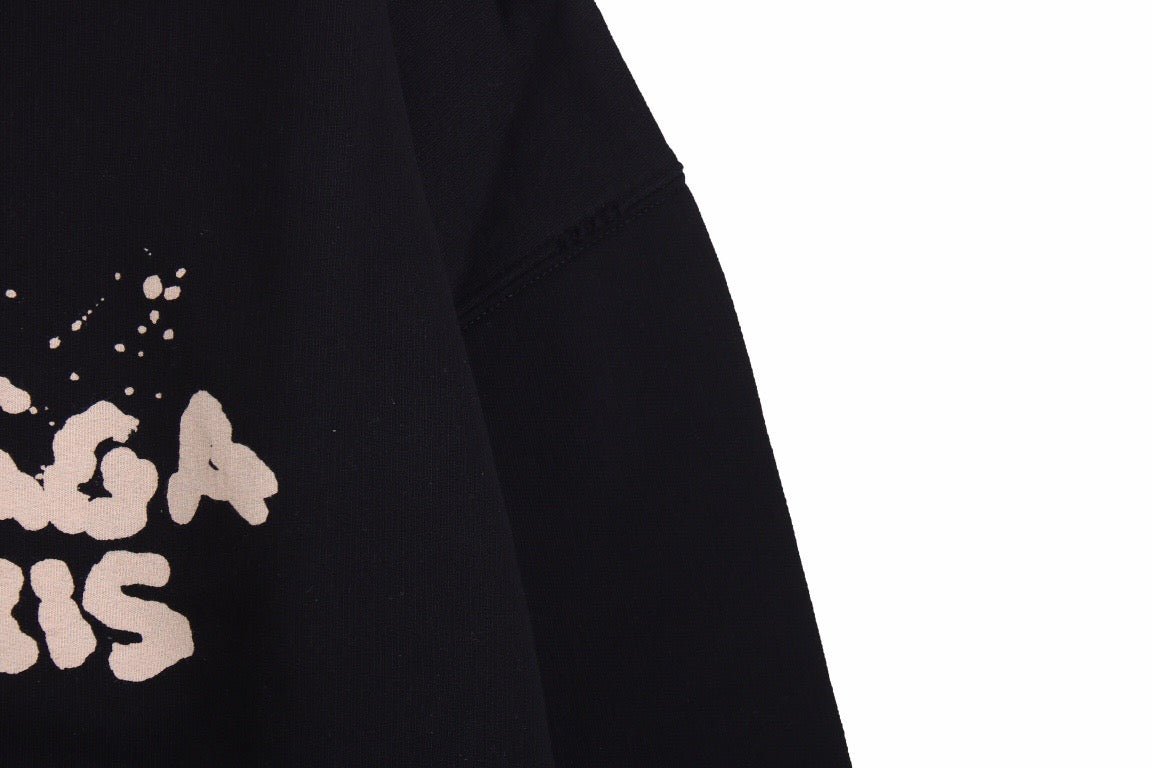 SUDADERA CON CAPUCHA BALENCIAGA CON LOGOTIPO DE GRAFFITI, NEGRA