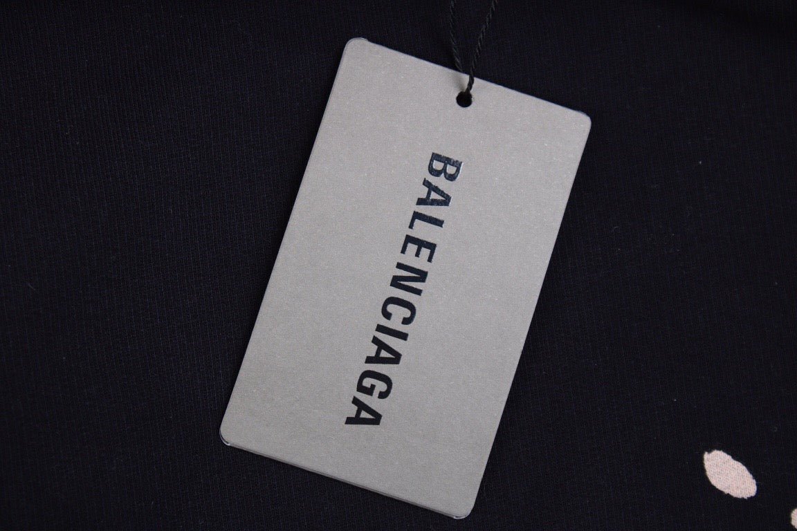 SUDADERA CON CAPUCHA BALENCIAGA CON LOGOTIPO DE GRAFFITI, NEGRA