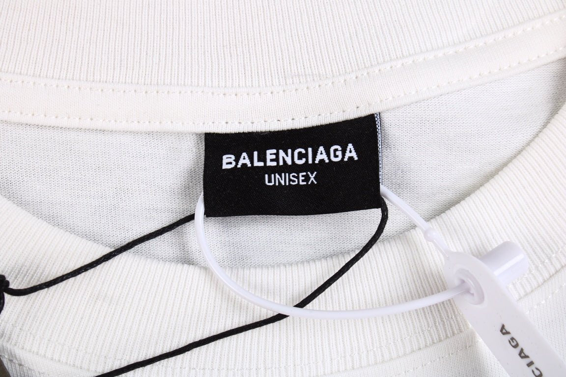 CAMISETA BALENCIAGA CON LOGOTIPO DE GRAFITI BLANCA