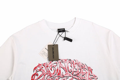 BALENCIAGA Graffiti Logo T-shirt - White Unisex Streetwear Limited Edition - The BALENCIAGA GRAFFITI LOGO T-SHIRT WHITE - REPLICA blends luxury fashion with raw street art